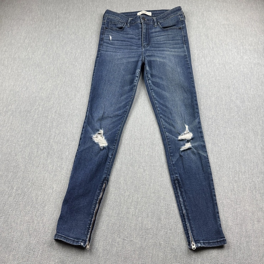 Abercrombie & Fitch Jeans Womens 4 26x27 Mid-Rise Distressed Ankle Zip Skinny